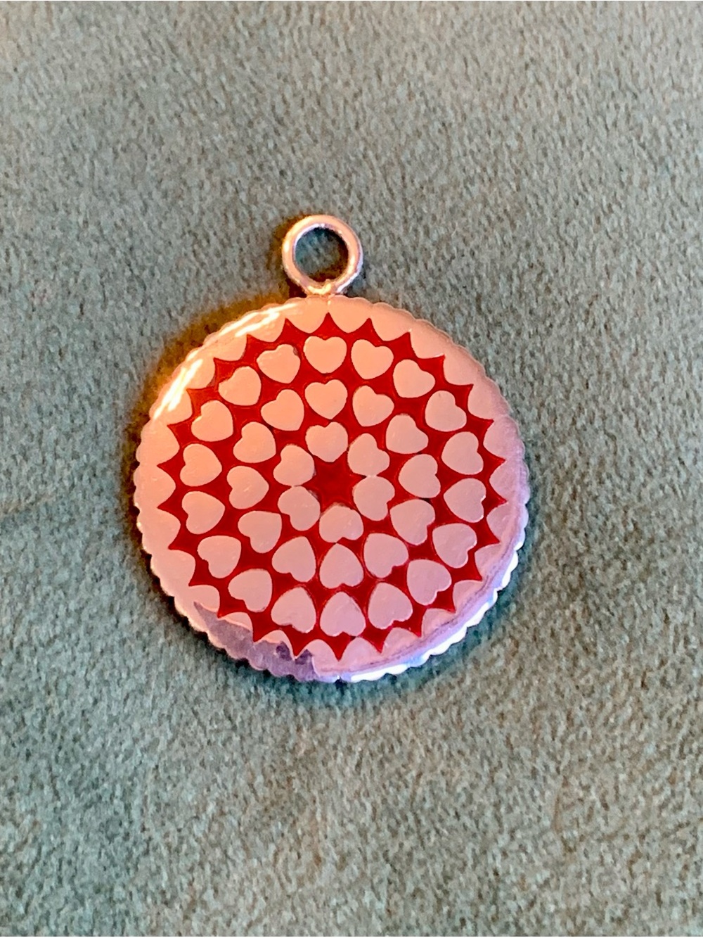 Tiffany & Co. Paloma Picasso  Crown of Hearts Red Enamel and Sterling Pendant